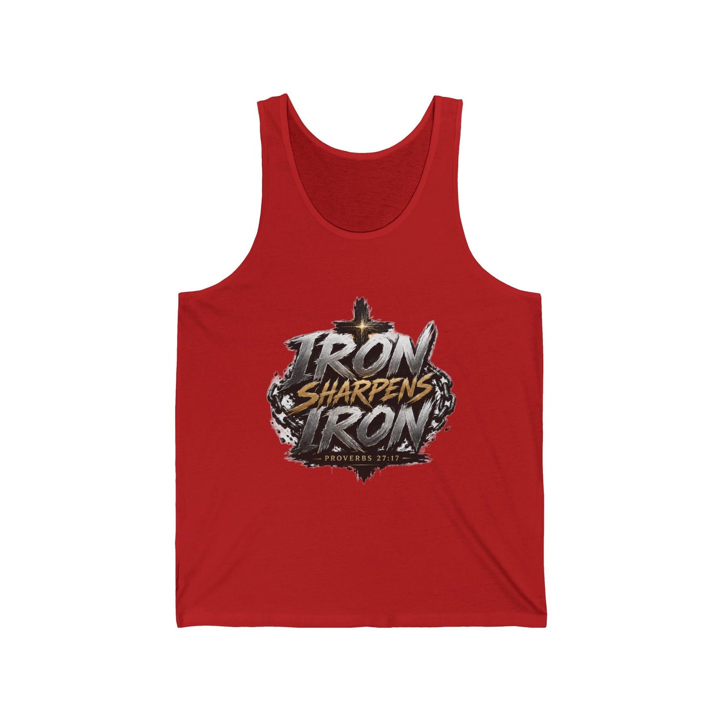 Iron Sharpens Iron Tank Top — Christian Fitness Inspiration Muscle Tank