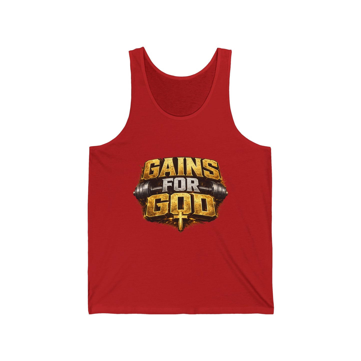 Gains God Tank Top — Bold Weightlifting Gym Shirt
