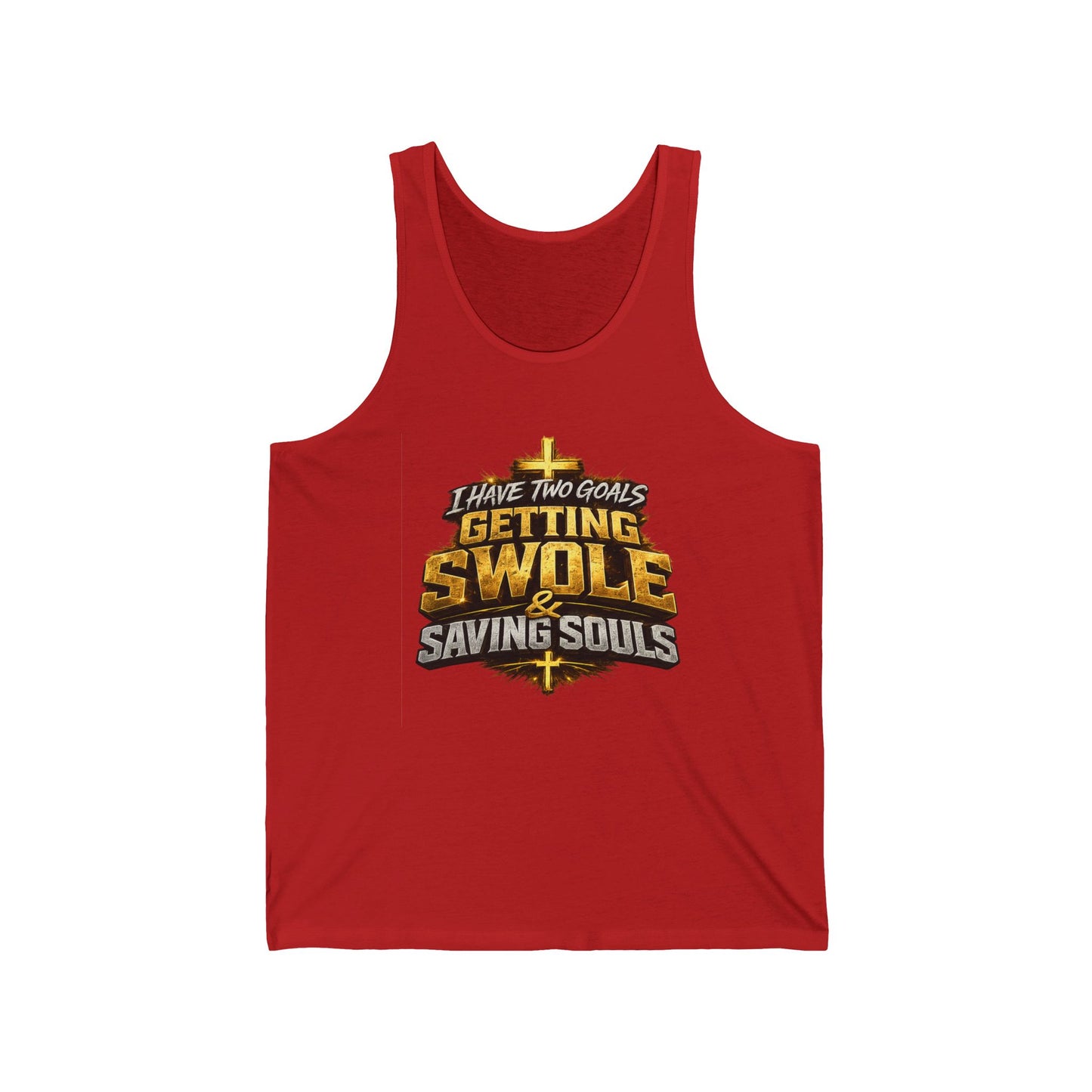 Christian Gym Tank Top — "Getting Swole & Saving Souls" Muscle Faith Workout Tank