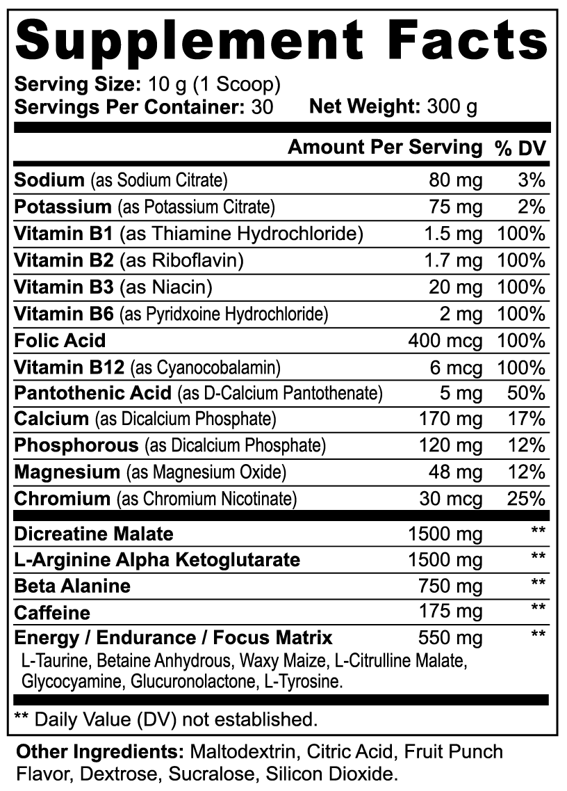 "Jacked For Jesus" Pre-Workout Powder (Fruit Punch)