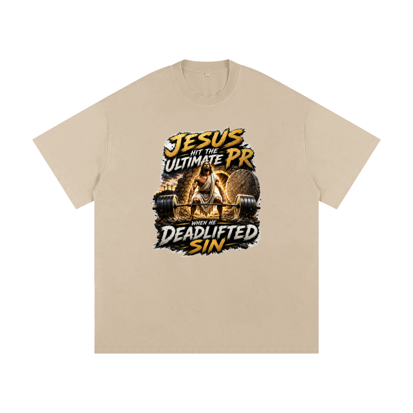 Jesus Deadlifted Sin Heavyweight Loose Fit T-Shirt