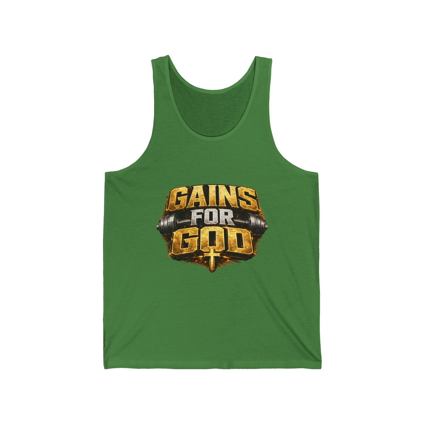 Gains God Tank Top — Bold Weightlifting Gym Shirt