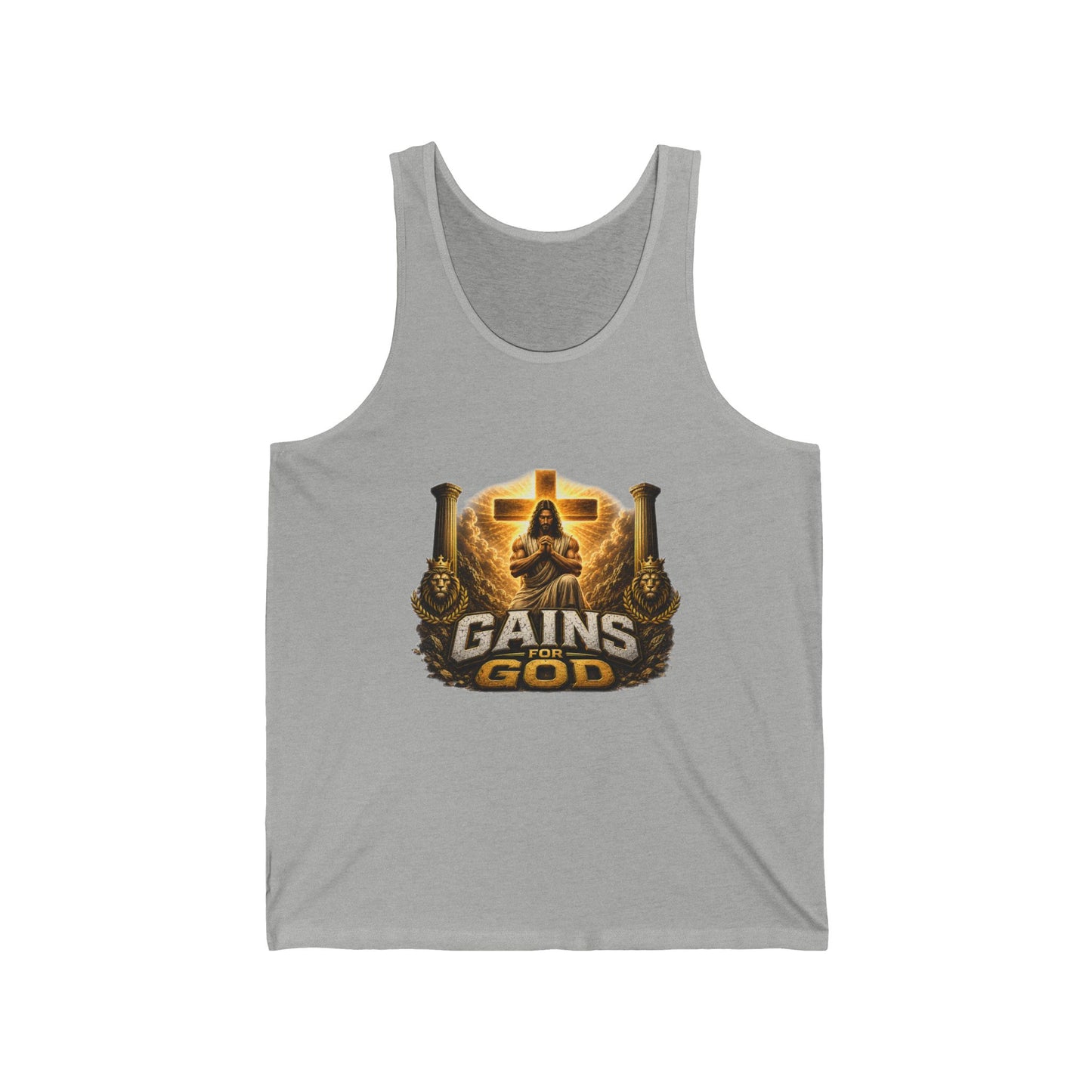 Gains God Tank Top — Bold Weightlifting Gym Shirt