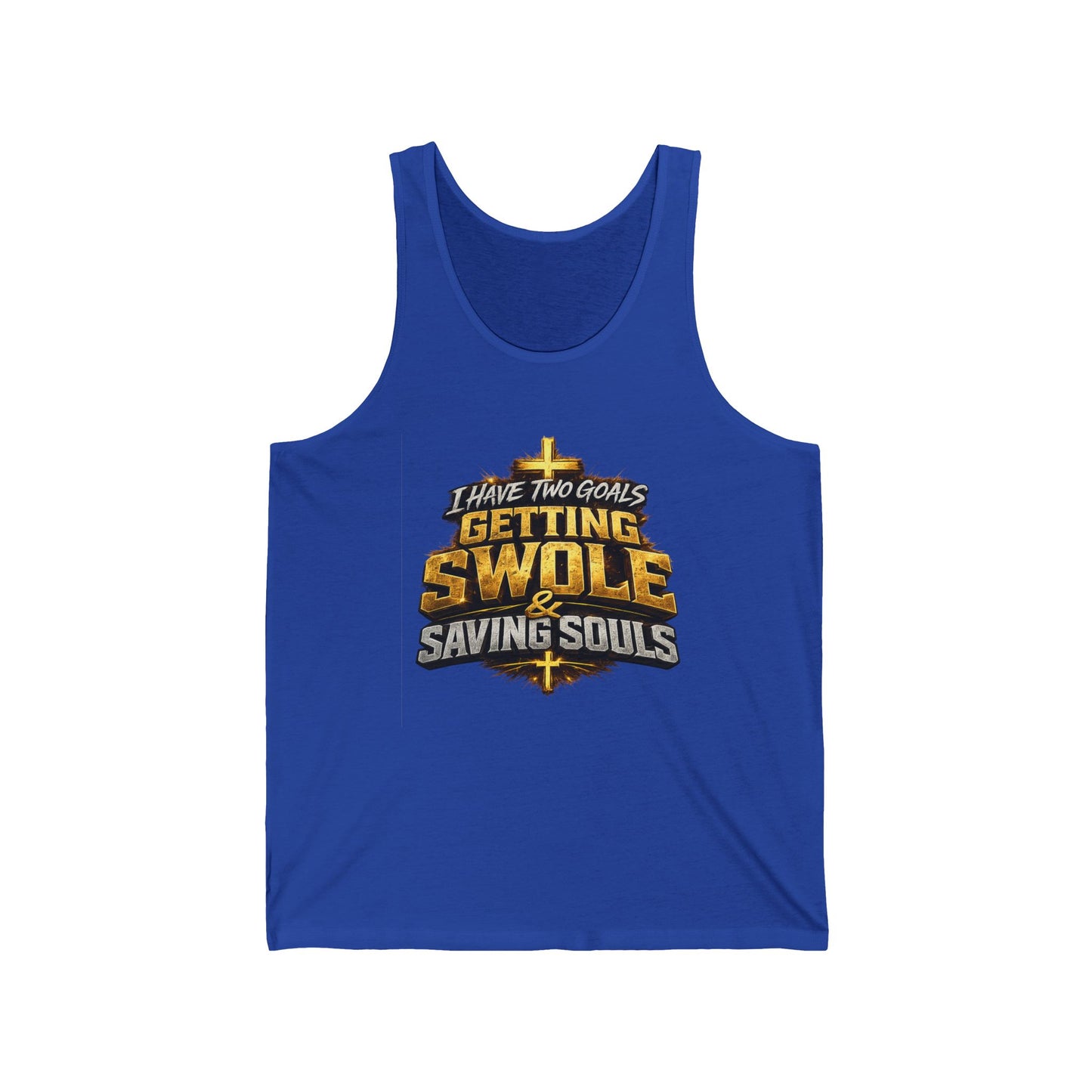 Christian Gym Tank Top — "Getting Swole & Saving Souls" Muscle Faith Workout Tank