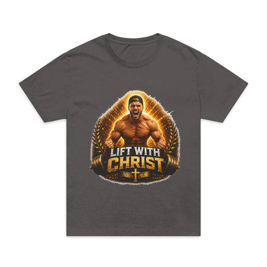 Lift With Christ T‑Shirt — Christian Fitness Graphic Tee