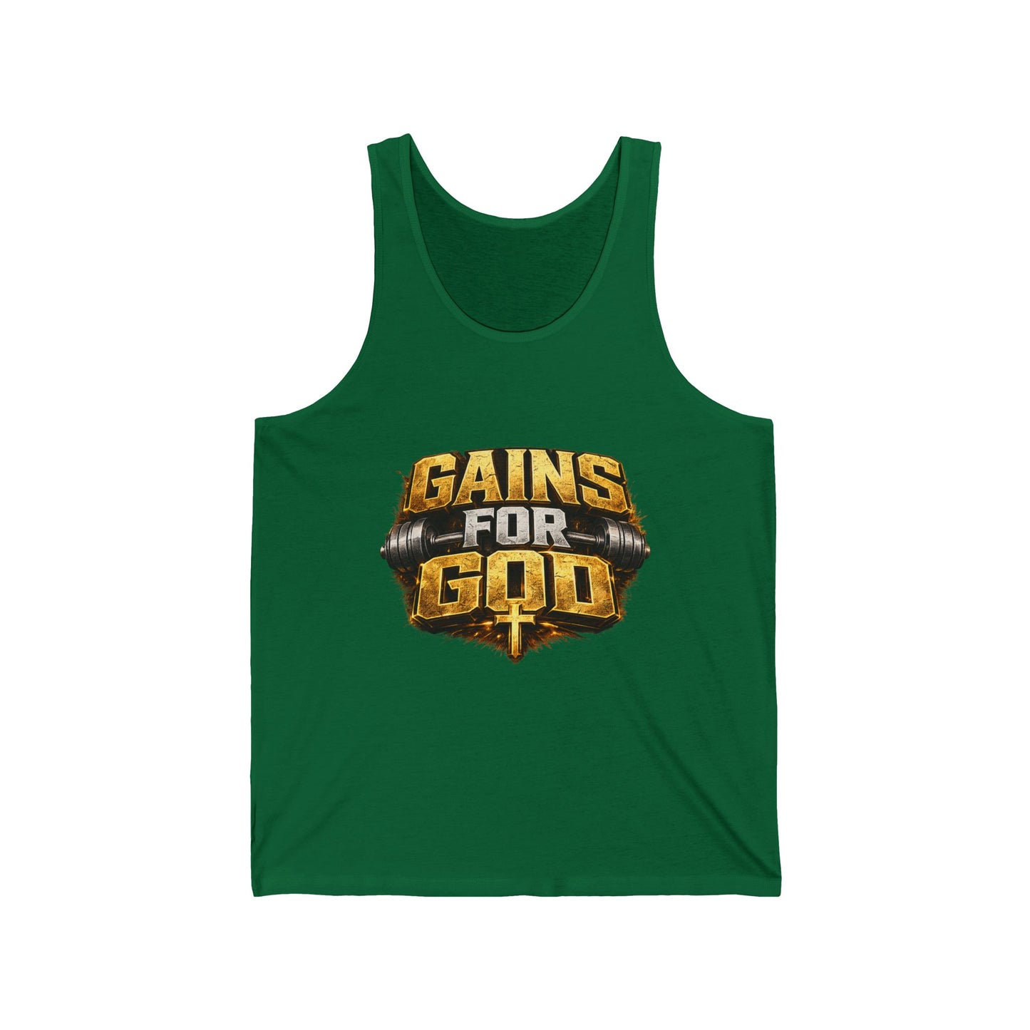 Gains God Tank Top — Bold Weightlifting Gym Shirt