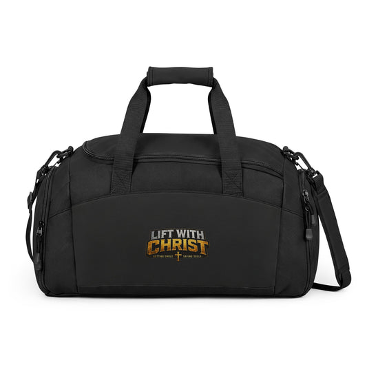 Gym Bag — "Lift With Christ" Inspirational Fitness Duffel