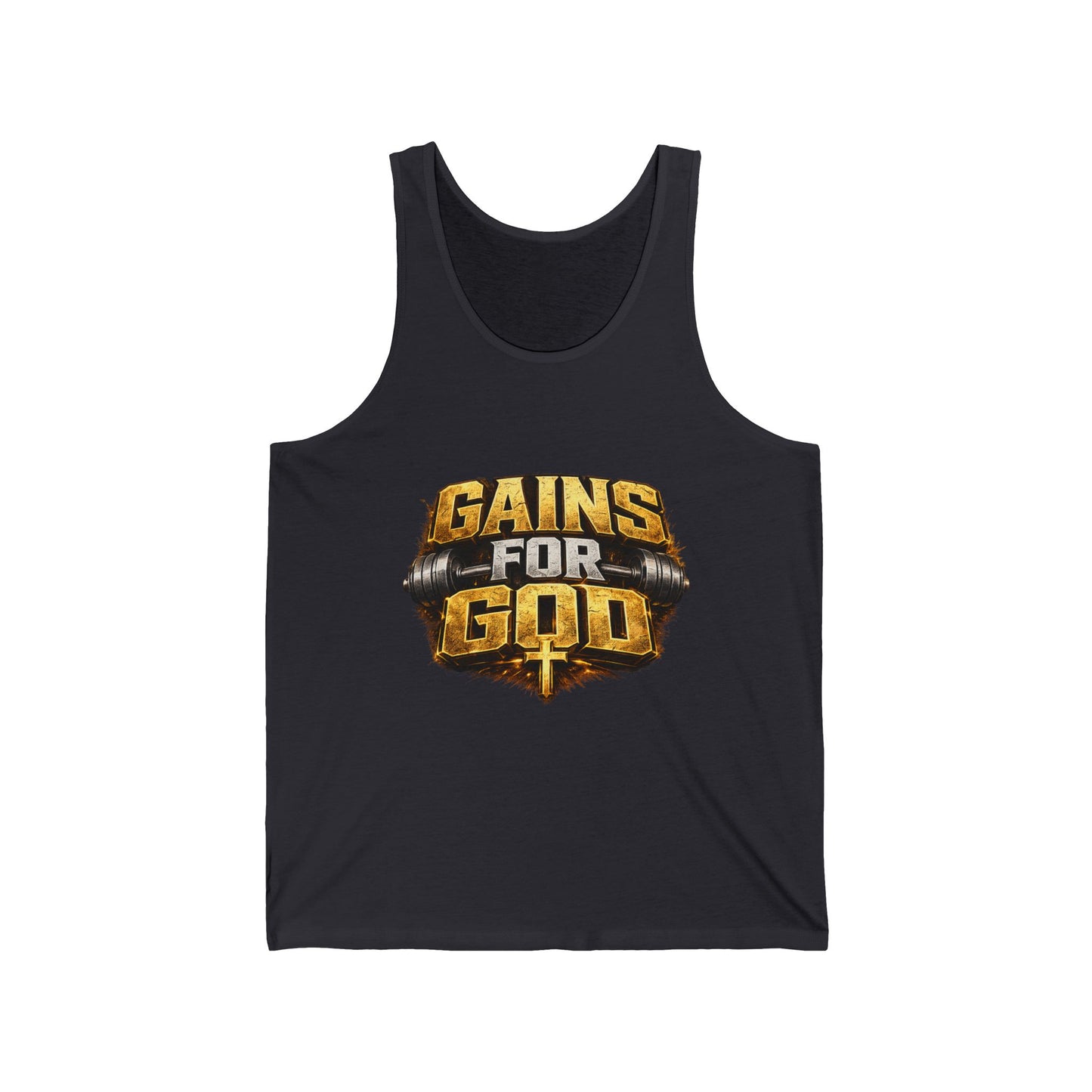 Gains God Tank Top — Bold Weightlifting Gym Shirt