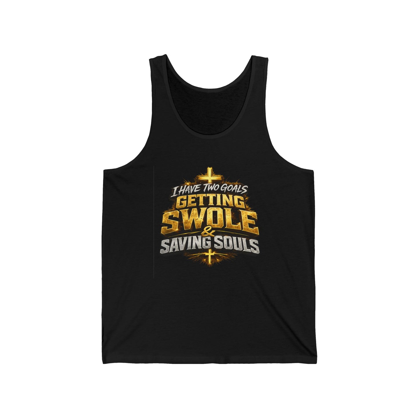 Christian Gym Tank Top — "Getting Swole & Saving Souls" Muscle Faith Workout Tank