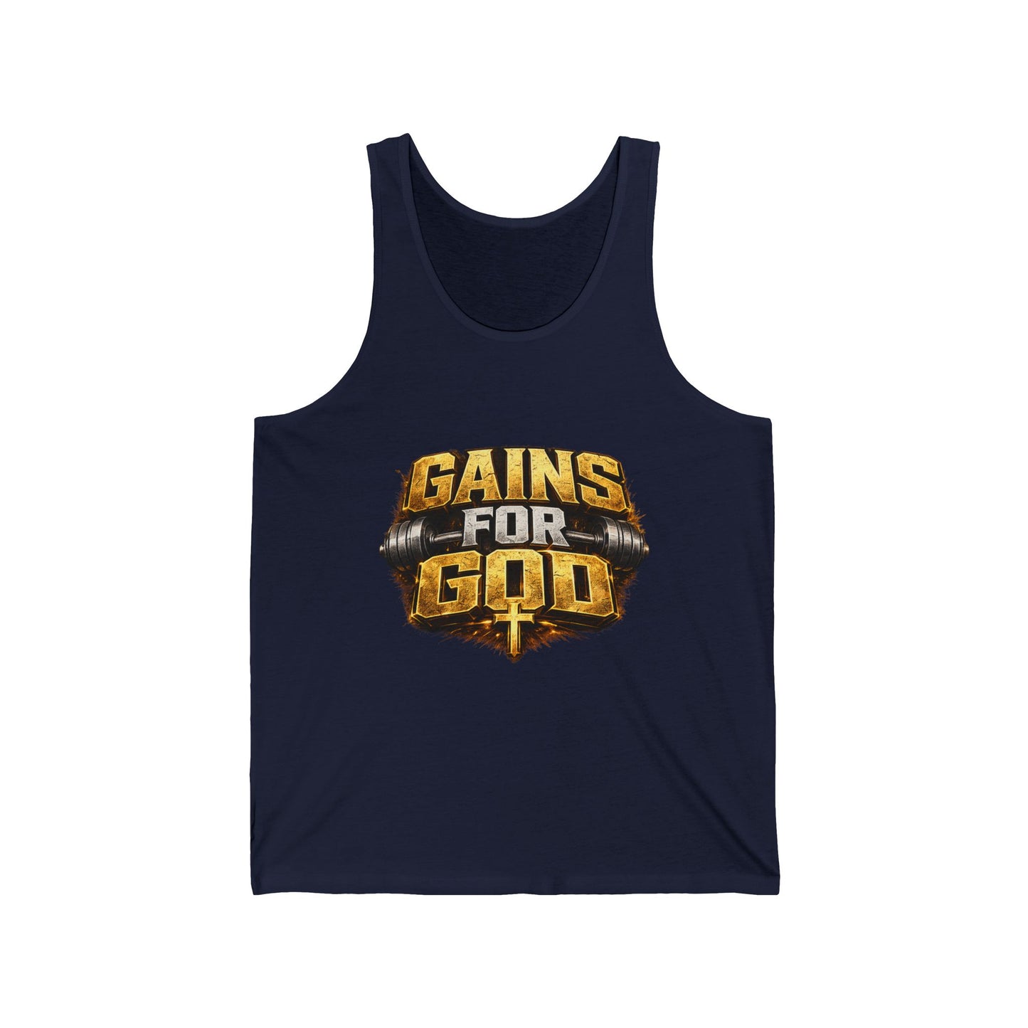 Gains God Tank Top — Bold Weightlifting Gym Shirt