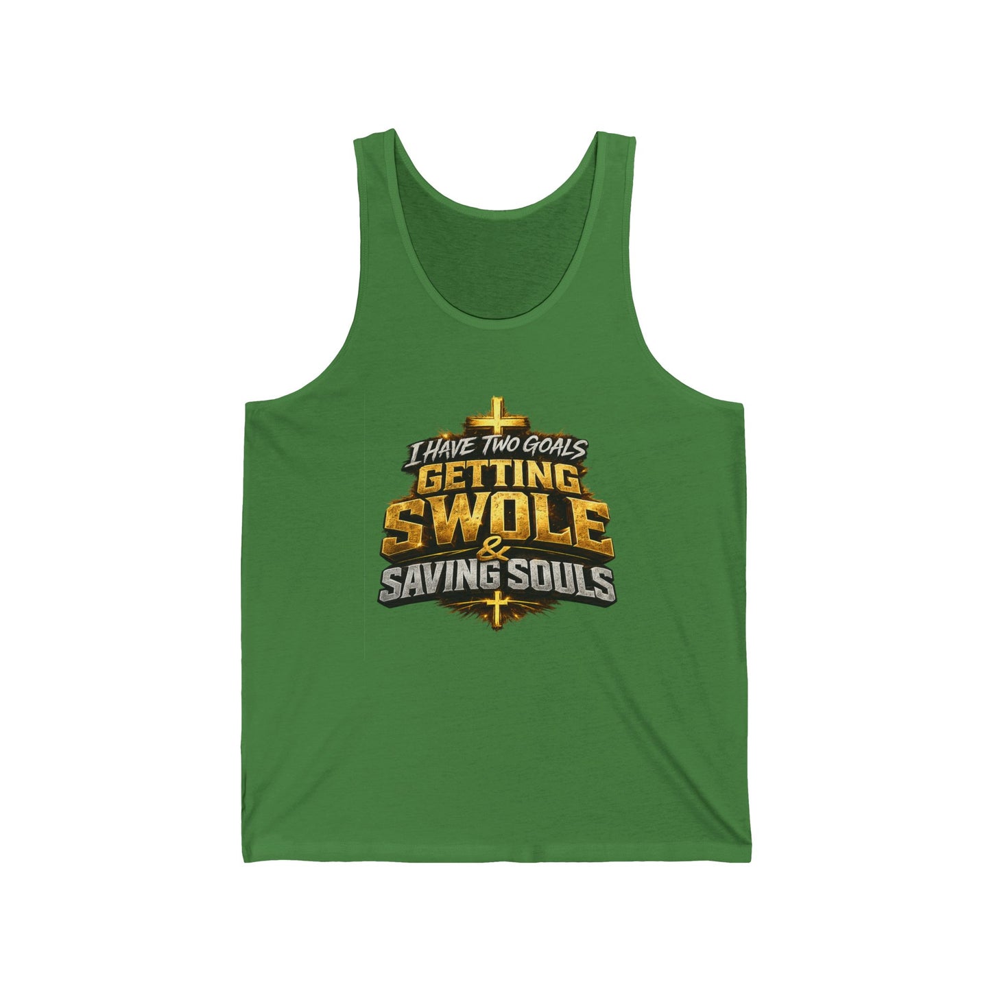 Christian Gym Tank Top — "Getting Swole & Saving Souls" Muscle Faith Workout Tank