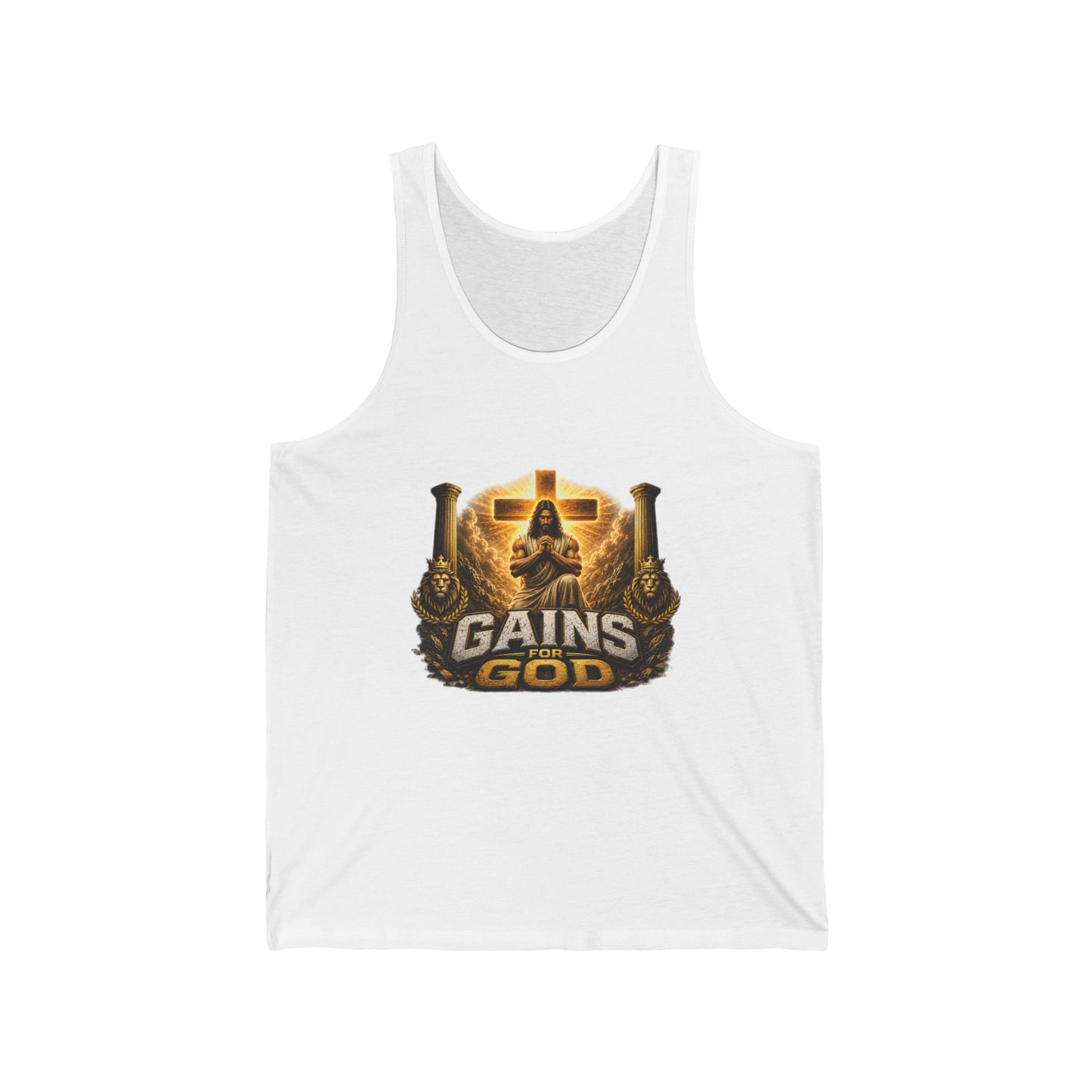 Gains God Tank Top — Bold Weightlifting Gym Shirt