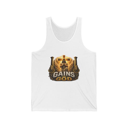 Gains God Tank Top — Bold Weightlifting Gym Shirt