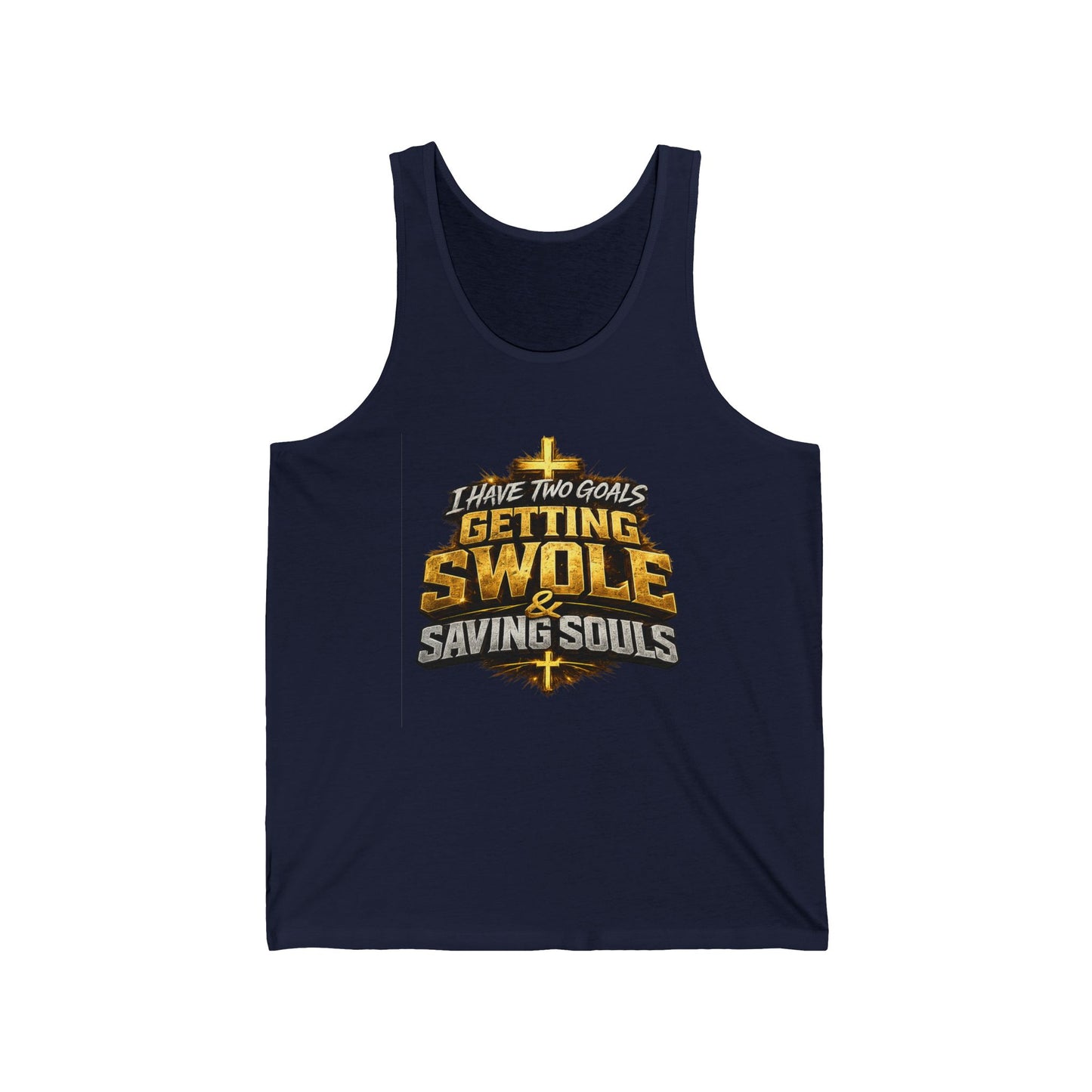 Christian Gym Tank Top — "Getting Swole & Saving Souls" Muscle Faith Workout Tank