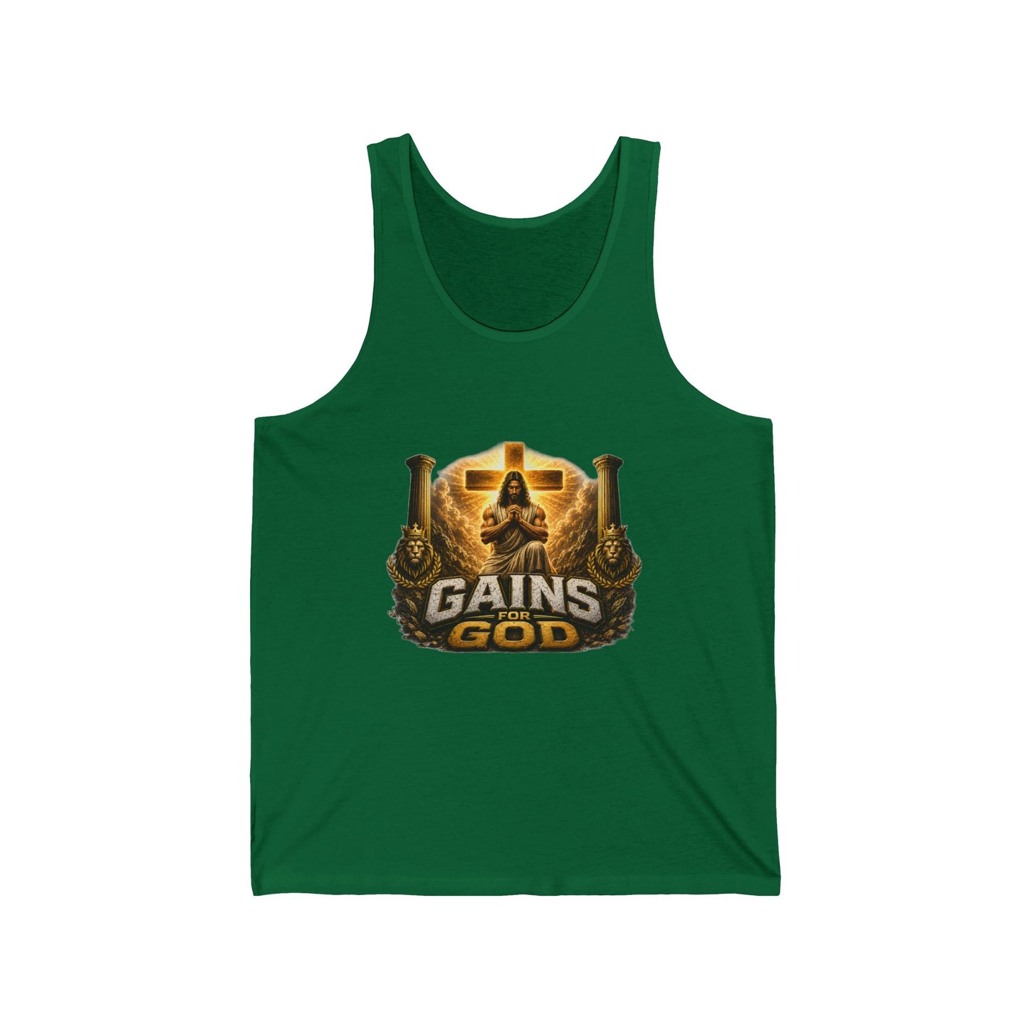 Gains God Tank Top — Bold Weightlifting Gym Shirt