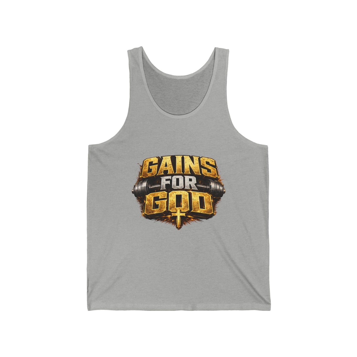Gains God Tank Top — Bold Weightlifting Gym Shirt