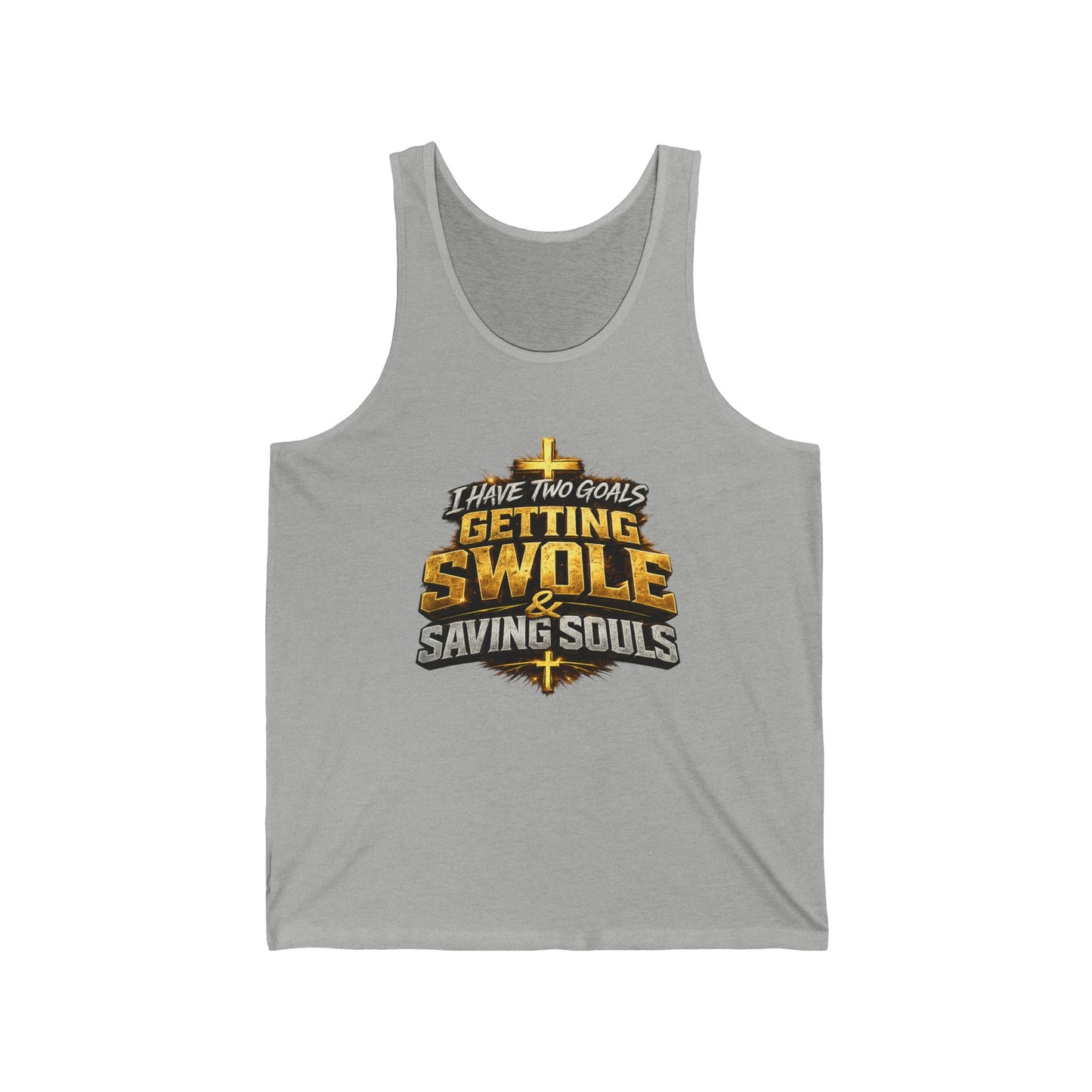 Christian Gym Tank Top — "Getting Swole & Saving Souls" Muscle Faith Workout Tank