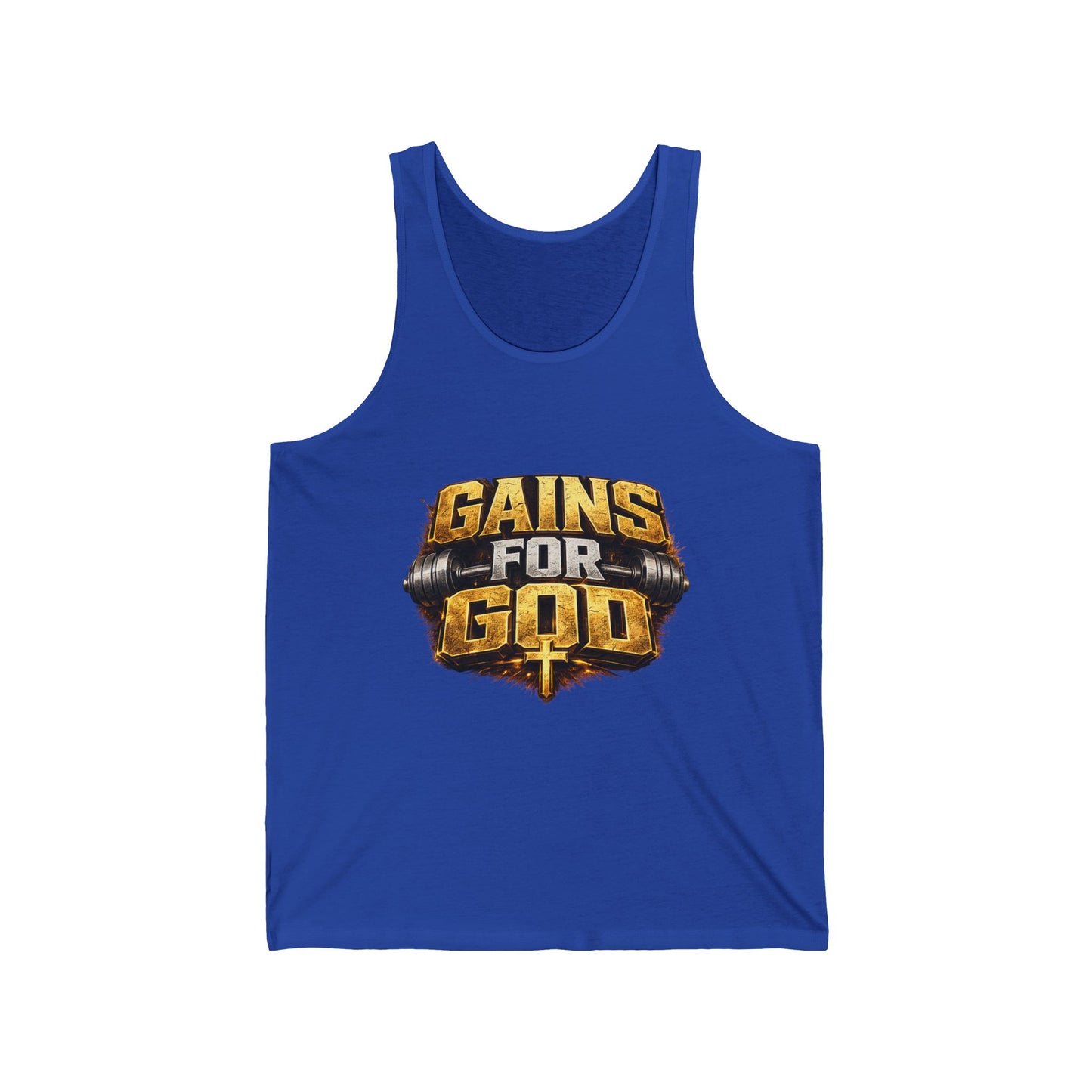 Gains God Tank Top — Bold Weightlifting Gym Shirt