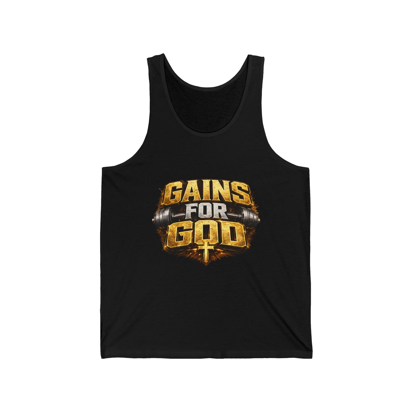 Gains God Tank Top — Bold Weightlifting Gym Shirt