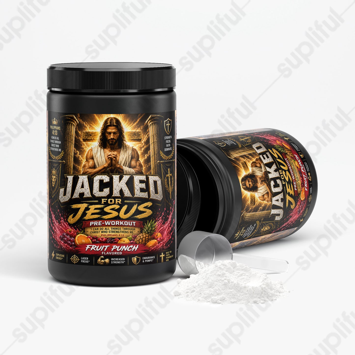 "Jacked For Jesus" Pre-Workout Powder (Fruit Punch)