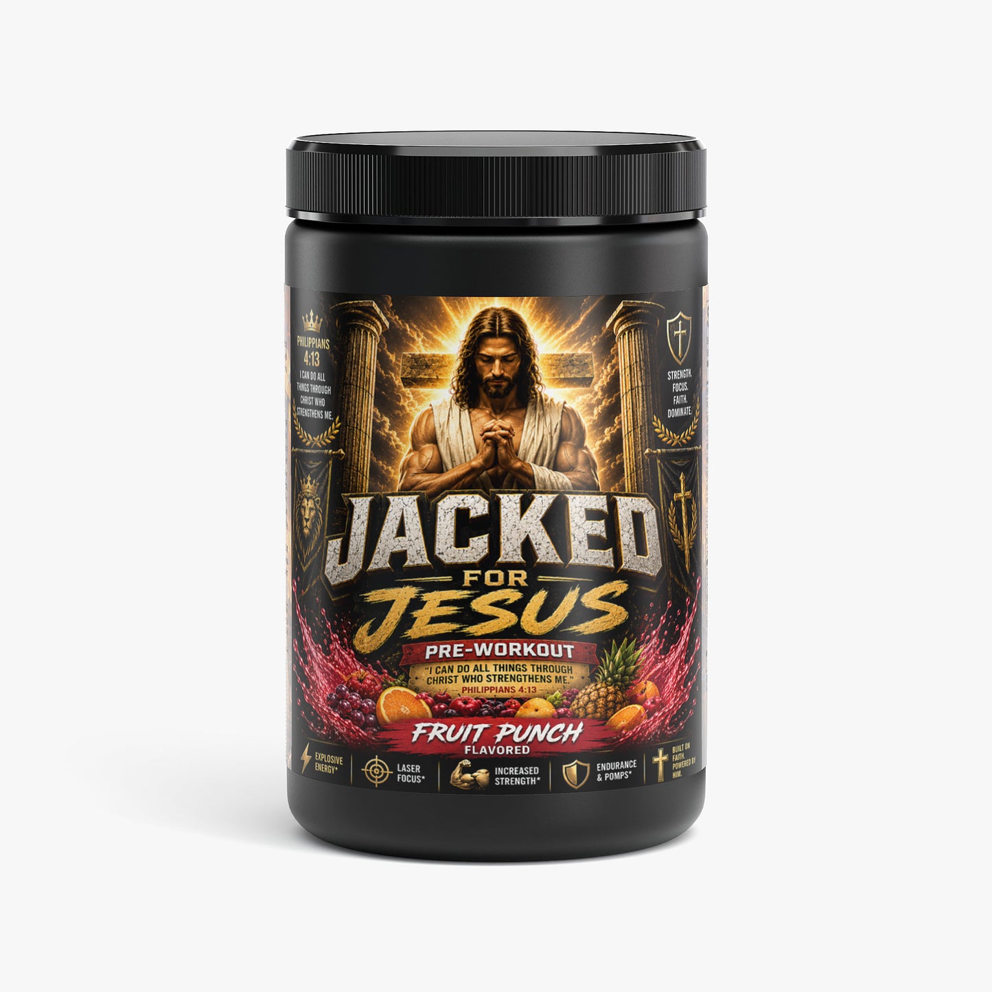 "Jacked For Jesus" Pre-Workout Powder (Fruit Punch)
