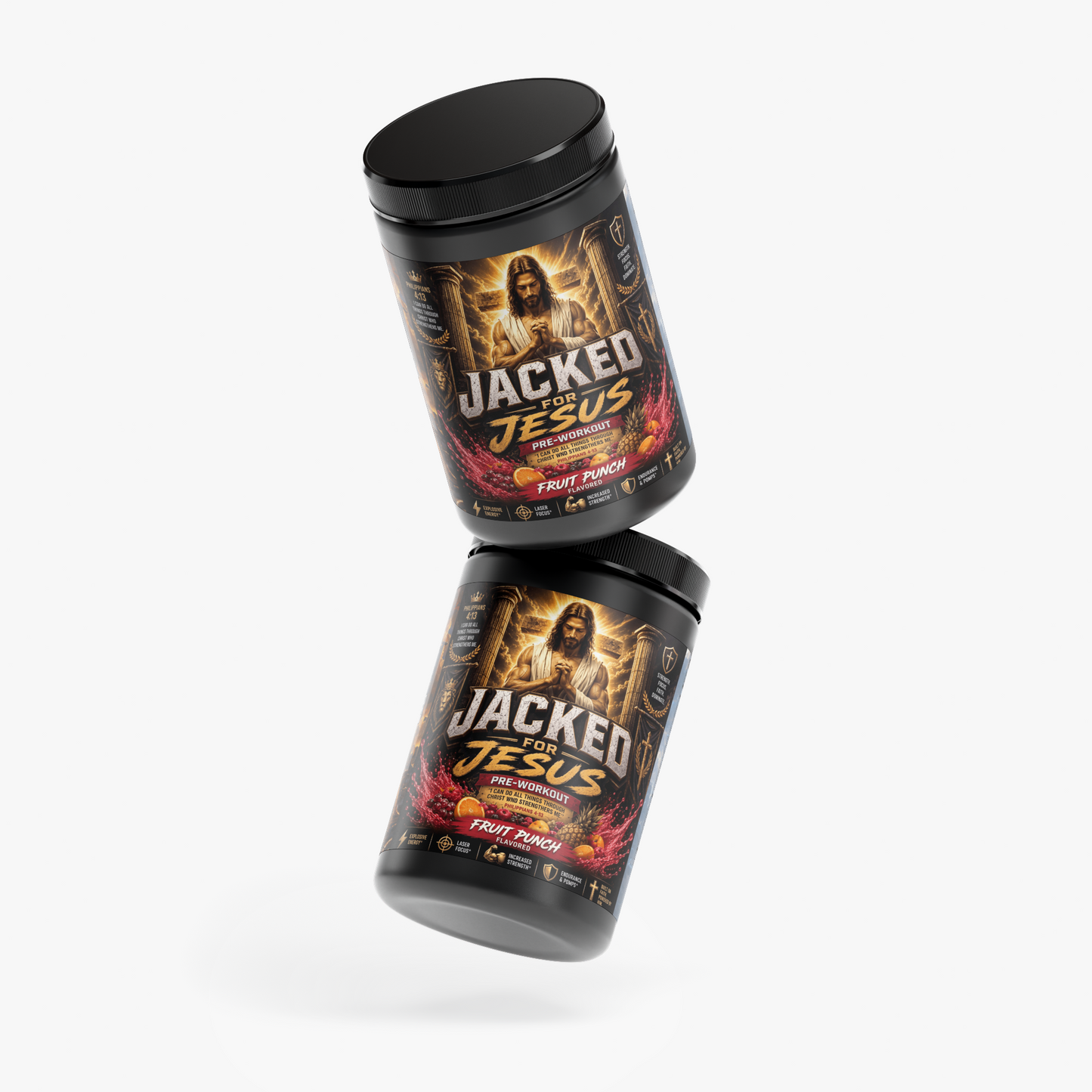 "Jacked For Jesus" Pre-Workout Powder (Fruit Punch)