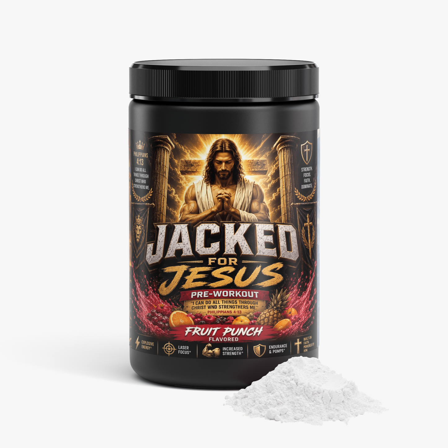 "Jacked For Jesus" Pre-Workout Powder (Fruit Punch)