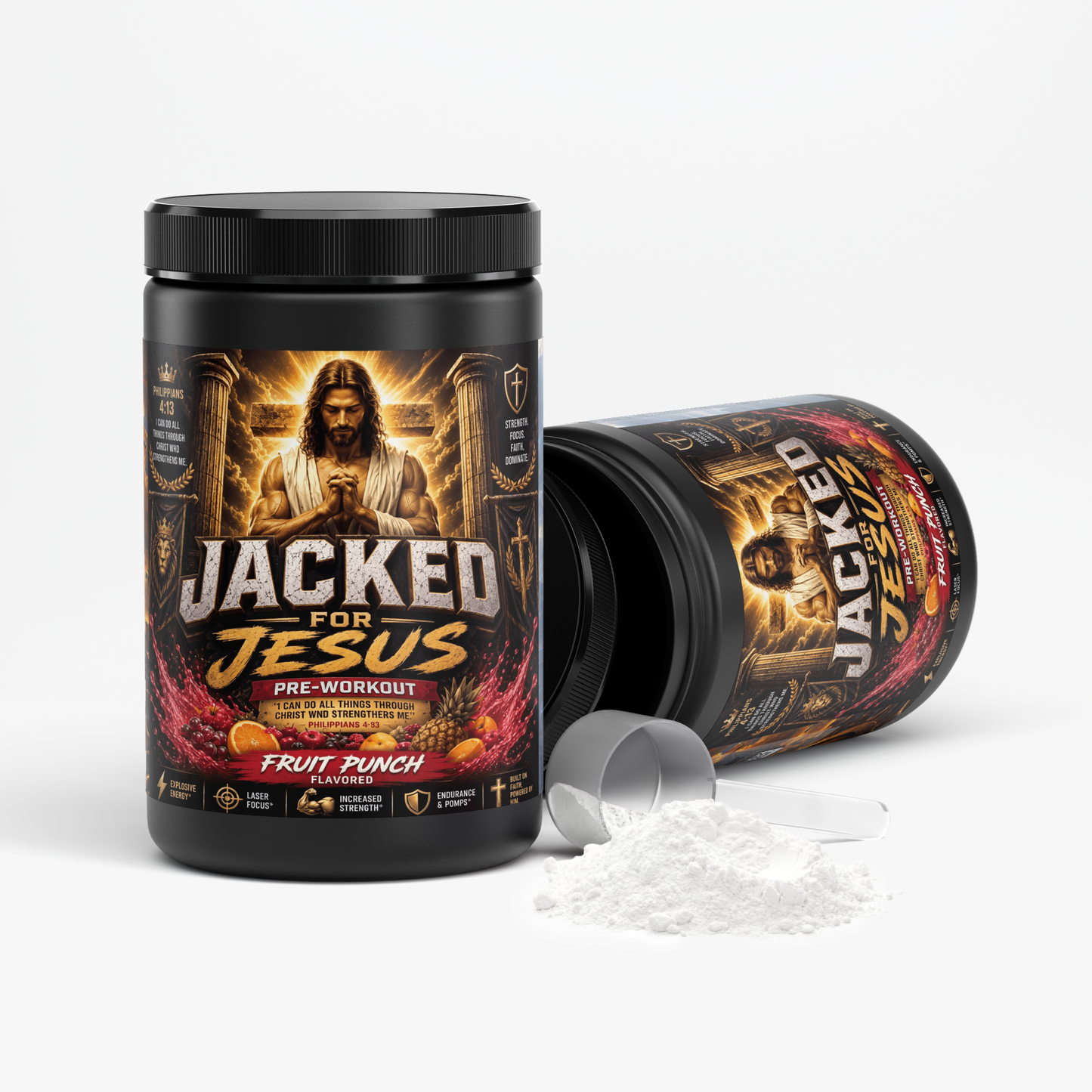 "Jacked For Jesus" Pre-Workout Powder (Fruit Punch)