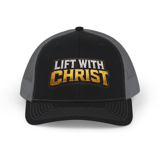 Lift With Christ Snapback Trucker Cap — Christian Fitness Baseball Hat