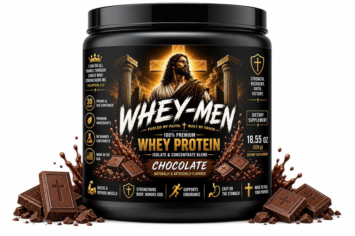 "Whey-Men" Performance Whey Protein Blend (Chocolate)