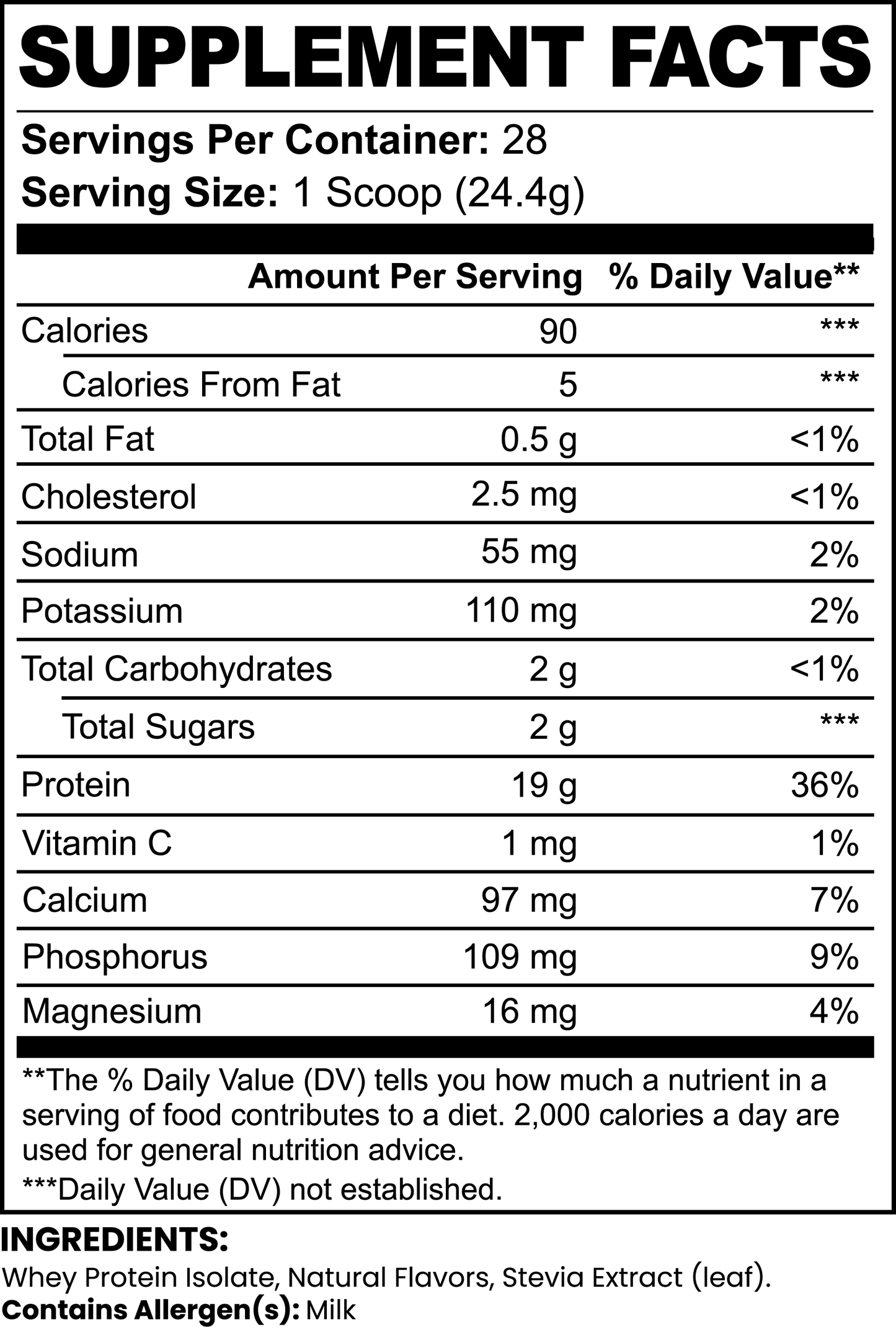 "Whey-Men" 100% Whey Protein Isolate (Vanilla)