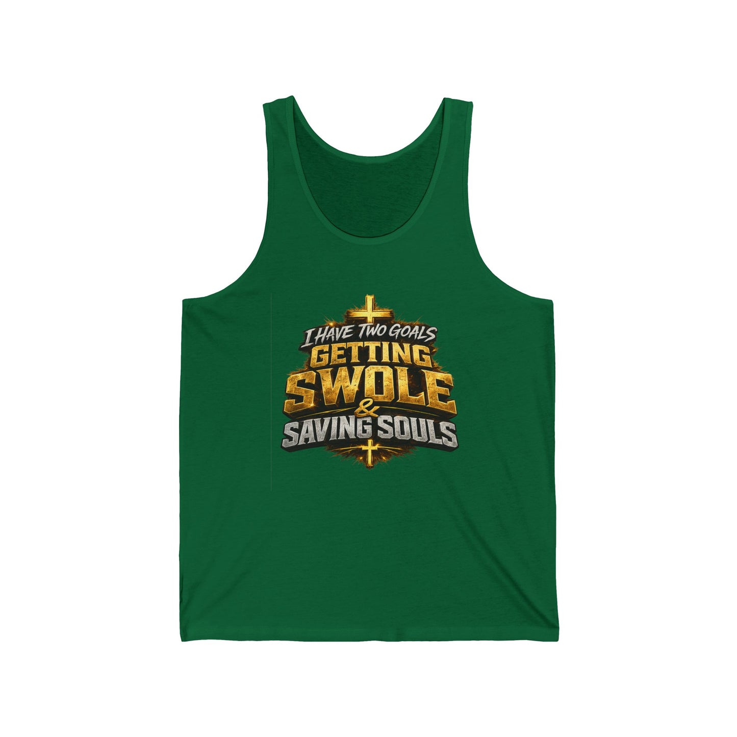 Christian Gym Tank Top — "Getting Swole & Saving Souls" Muscle Faith Workout Tank