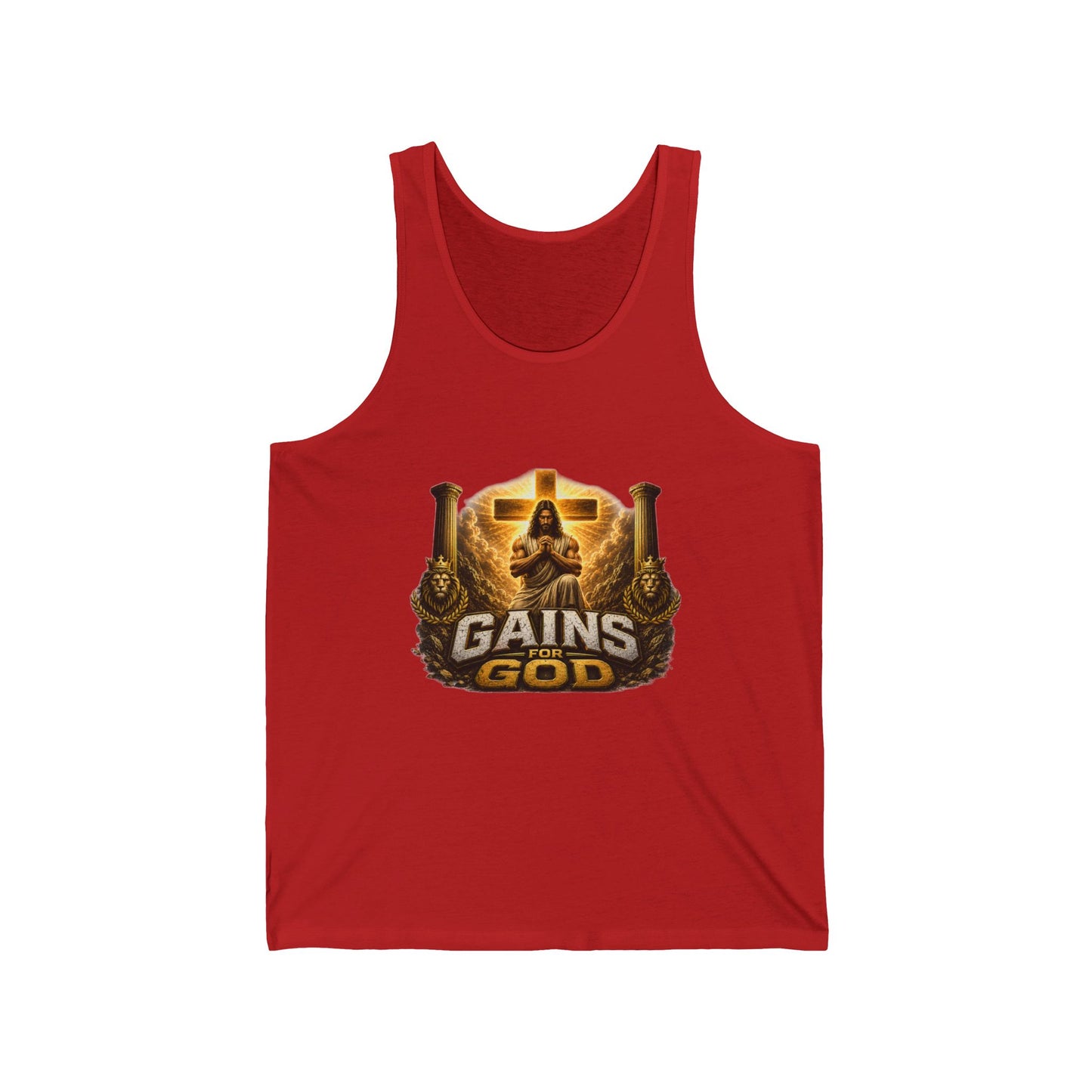 Gains God Tank Top — Bold Weightlifting Gym Shirt