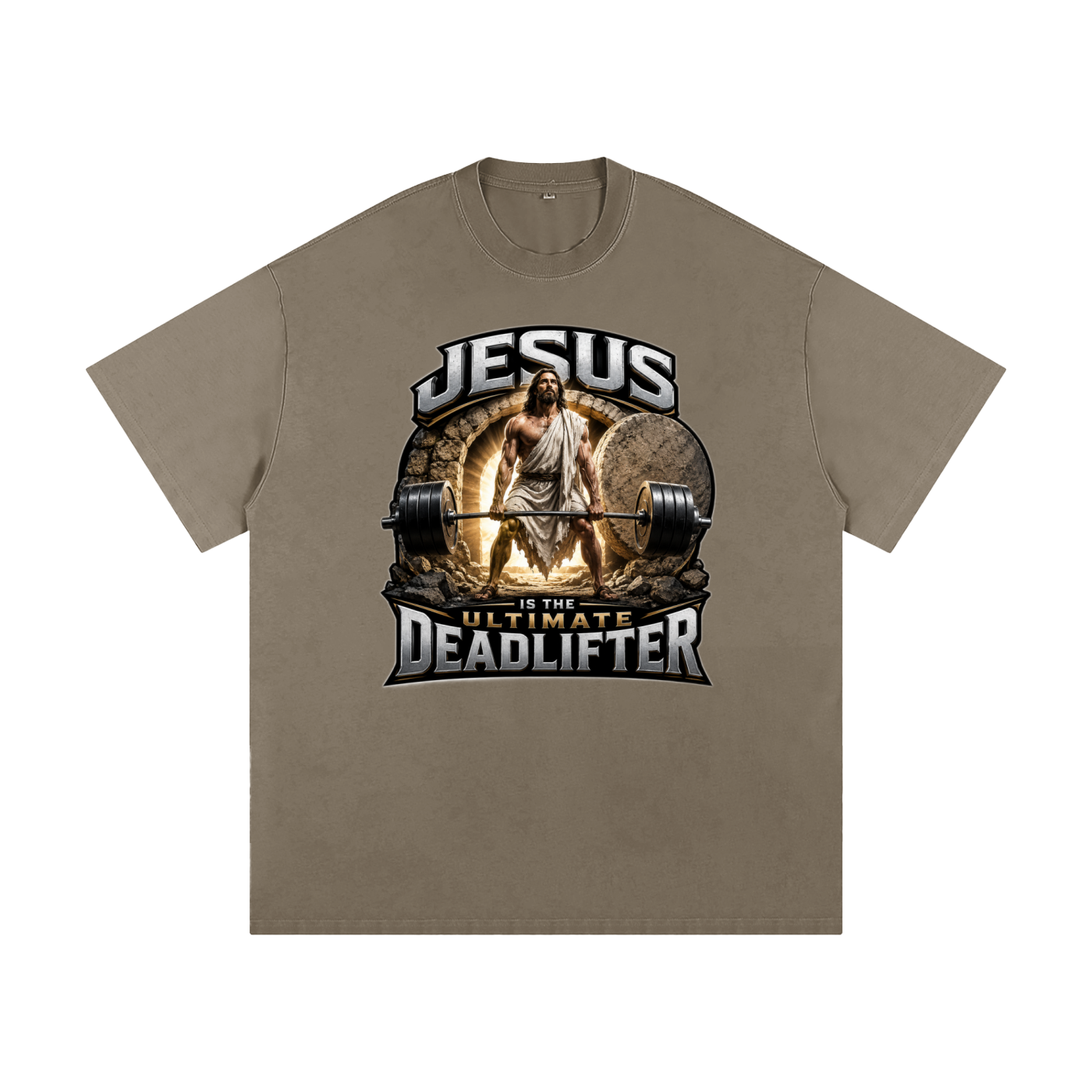 Jesus is the Ultimate Deadlifter Heavyweight Loose Fit T-Shirt