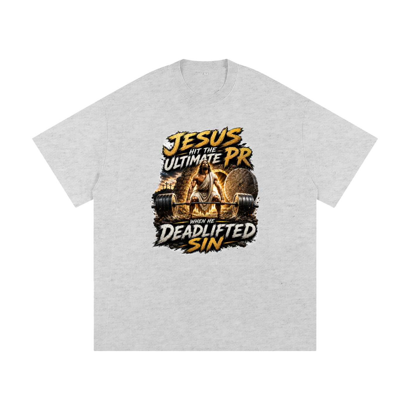 Jesus Deadlifted Sin Heavyweight Loose Fit T-Shirt