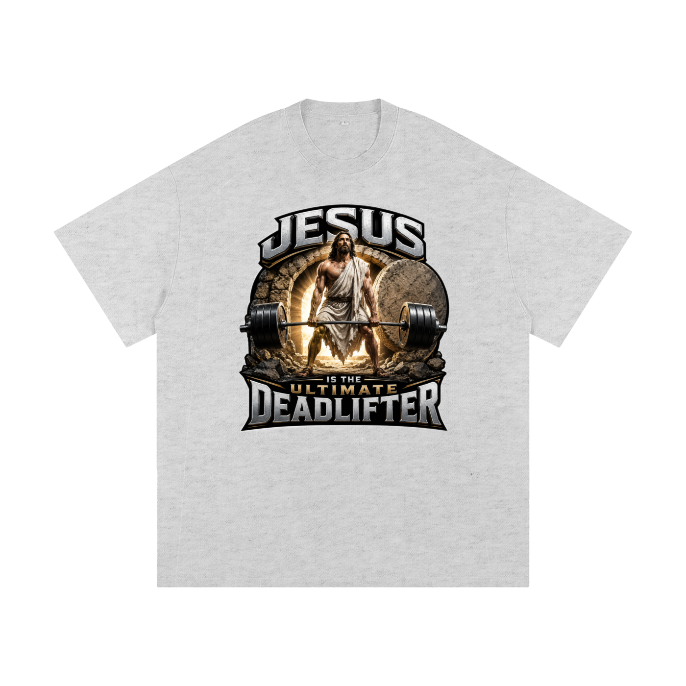 Jesus is the Ultimate Deadlifter Heavyweight Loose Fit T-Shirt
