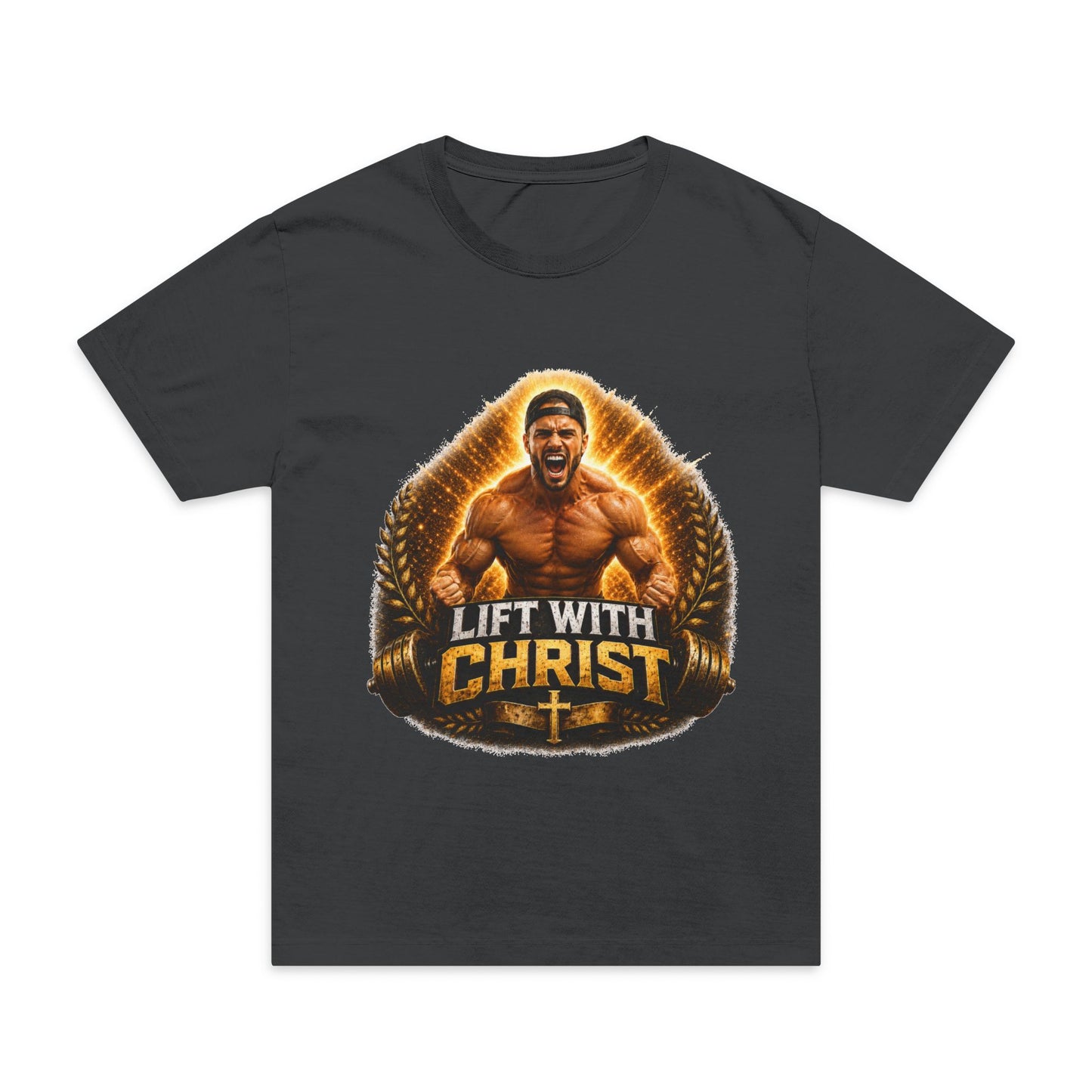 Lift With Christ T‑Shirt — Christian Fitness Graphic Tee