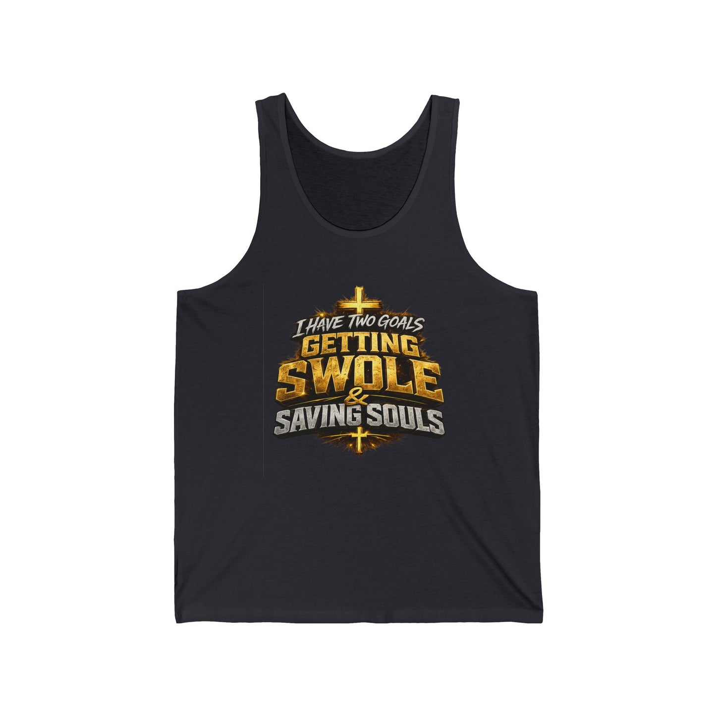 Christian Gym Tank Top — "Getting Swole & Saving Souls" Muscle Faith Workout Tank