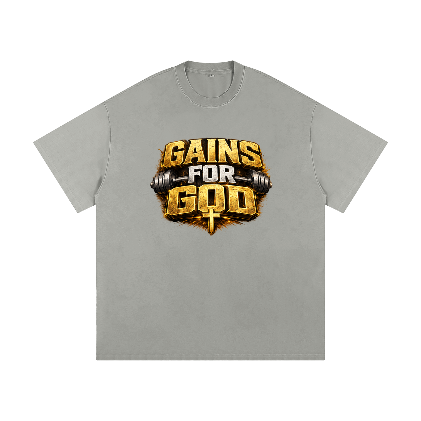 Gains For God Heavyweight Loose Fit T-Shirt
