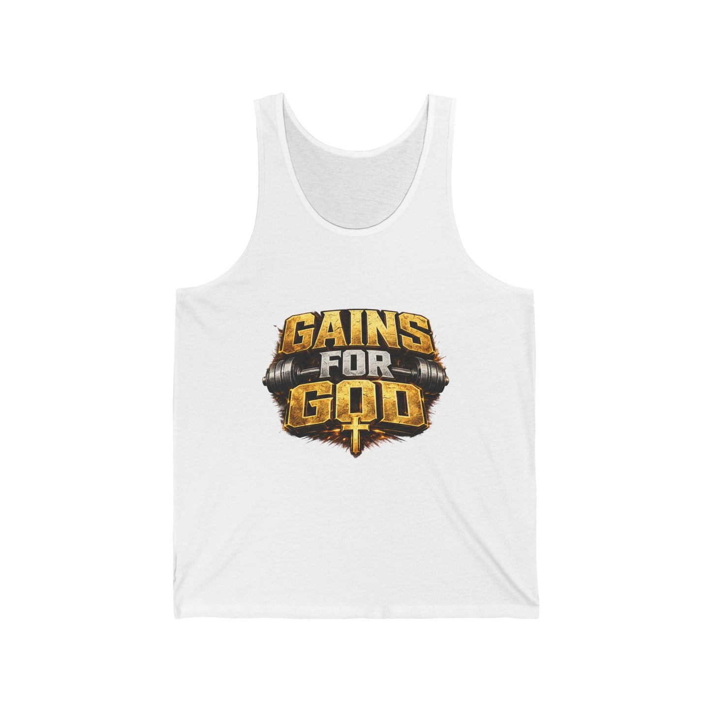 Gains God Tank Top — Bold Weightlifting Gym Shirt