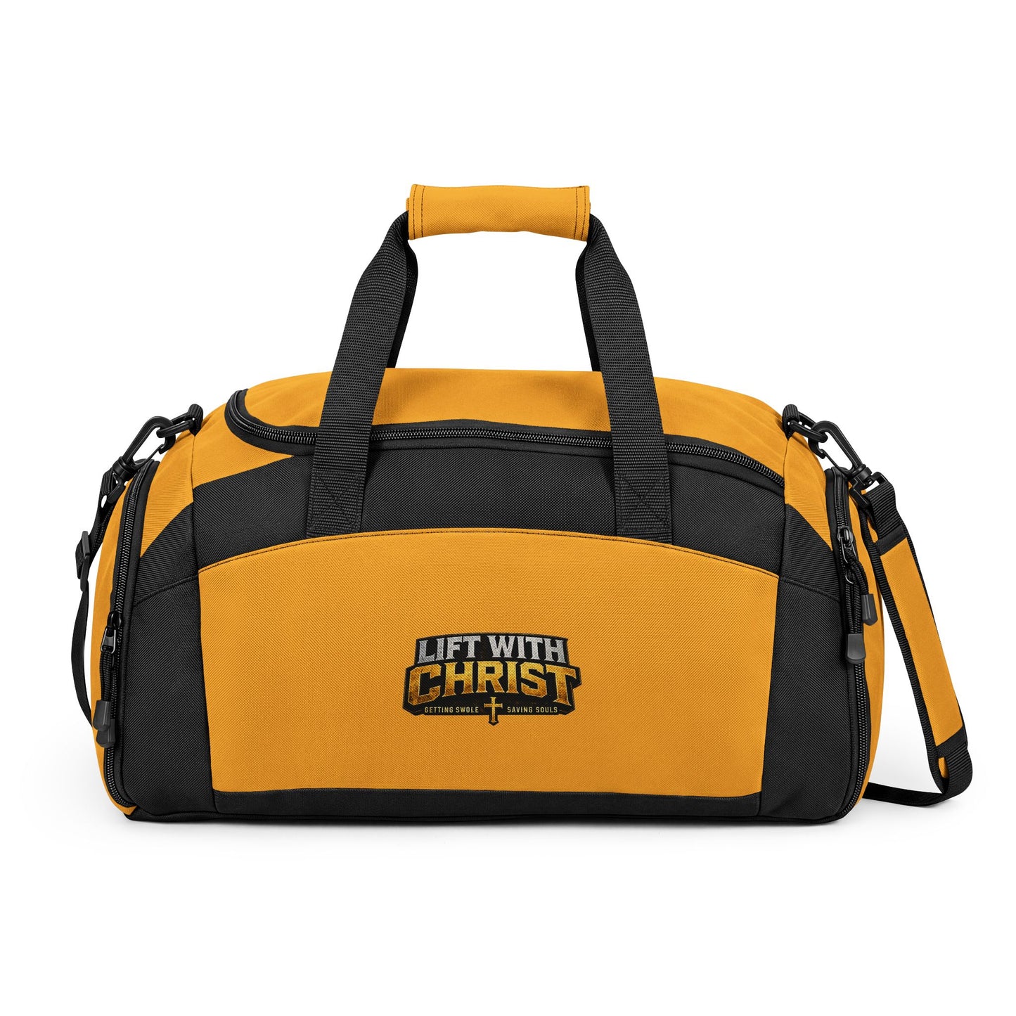Gym Bag — "Lift With Christ" Inspirational Fitness Duffel