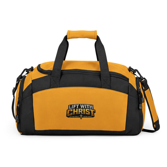 Gym Bag — "Lift With Christ" Inspirational Fitness Duffel