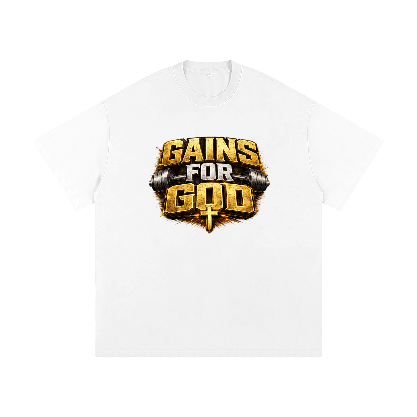 Gains For God Heavyweight Loose Fit T-Shirt
