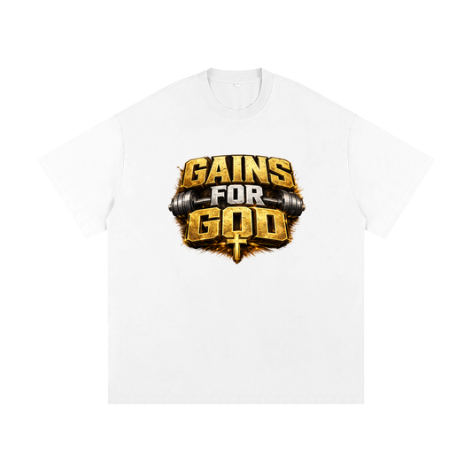Gains For God Heavyweight Loose Fit T-Shirt