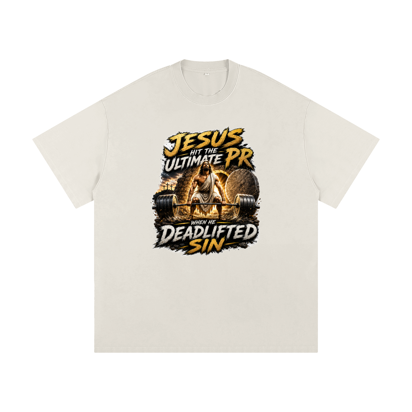 Jesus Deadlifted Sin Heavyweight Loose Fit T-Shirt