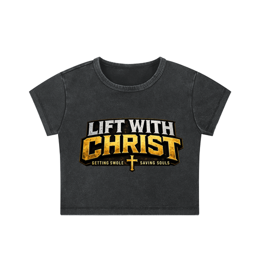 Women's Lift With Christ Snow Washed Crop Top