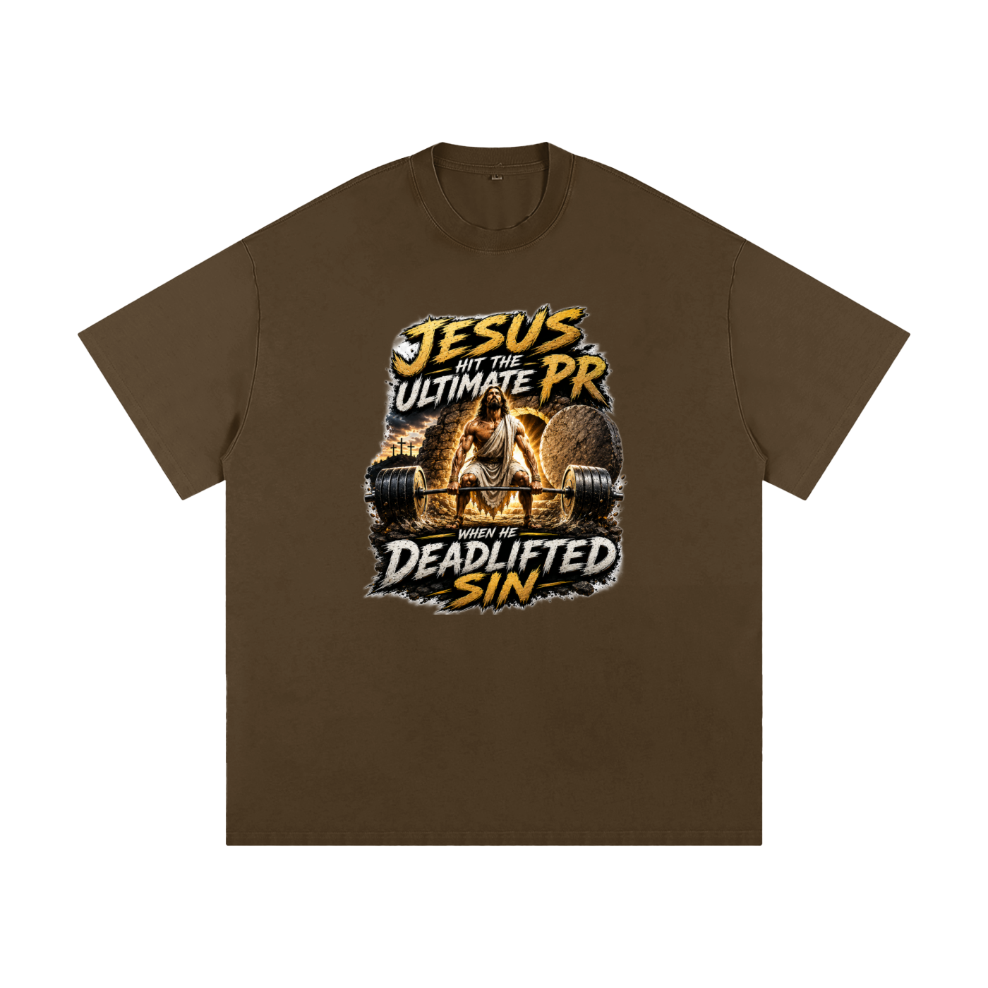 Jesus Deadlifted Sin Heavyweight Loose Fit T-Shirt