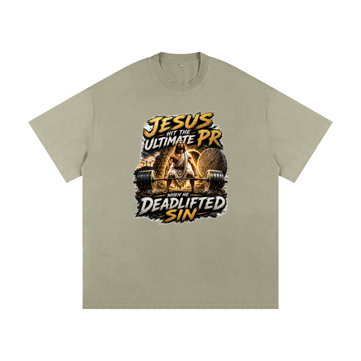 Jesus Deadlifted Sin Heavyweight Loose Fit T-Shirt