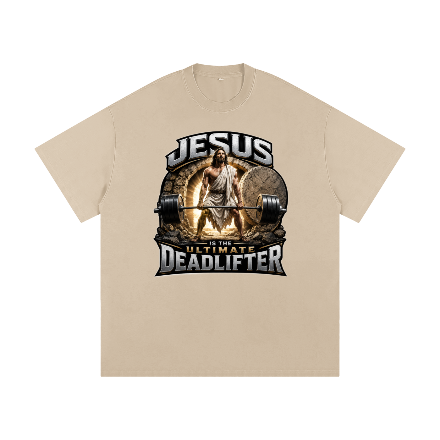 Jesus is the Ultimate Deadlifter Heavyweight Loose Fit T-Shirt