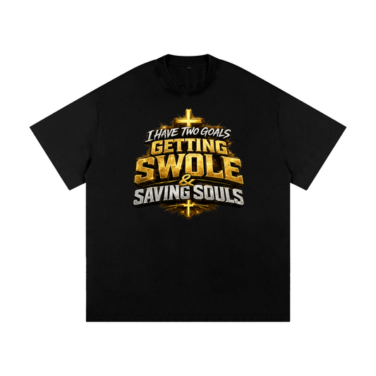 Getting Swole & Saving Souls Heavyweight Loose Fit T-Shirt